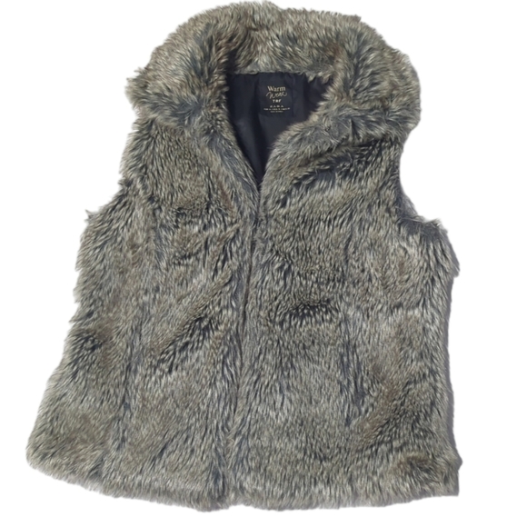 ZARA Warm Wear TRF Women's Vest Faux Fur Brown Grey Layering Sleeveless Medium - Picture 2 of 14